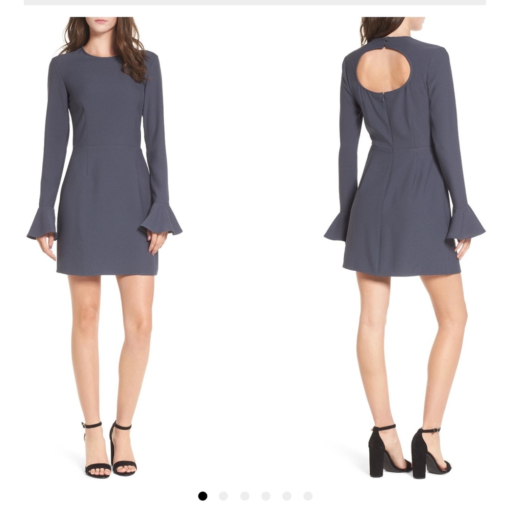 Bloomingdale's Grey Leith Bell Sleeve Sheath Dress